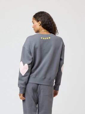Kerri Rosenthal Boyfriend Patchwork Sweatshirt in Faded Carbon Women’s Size XL